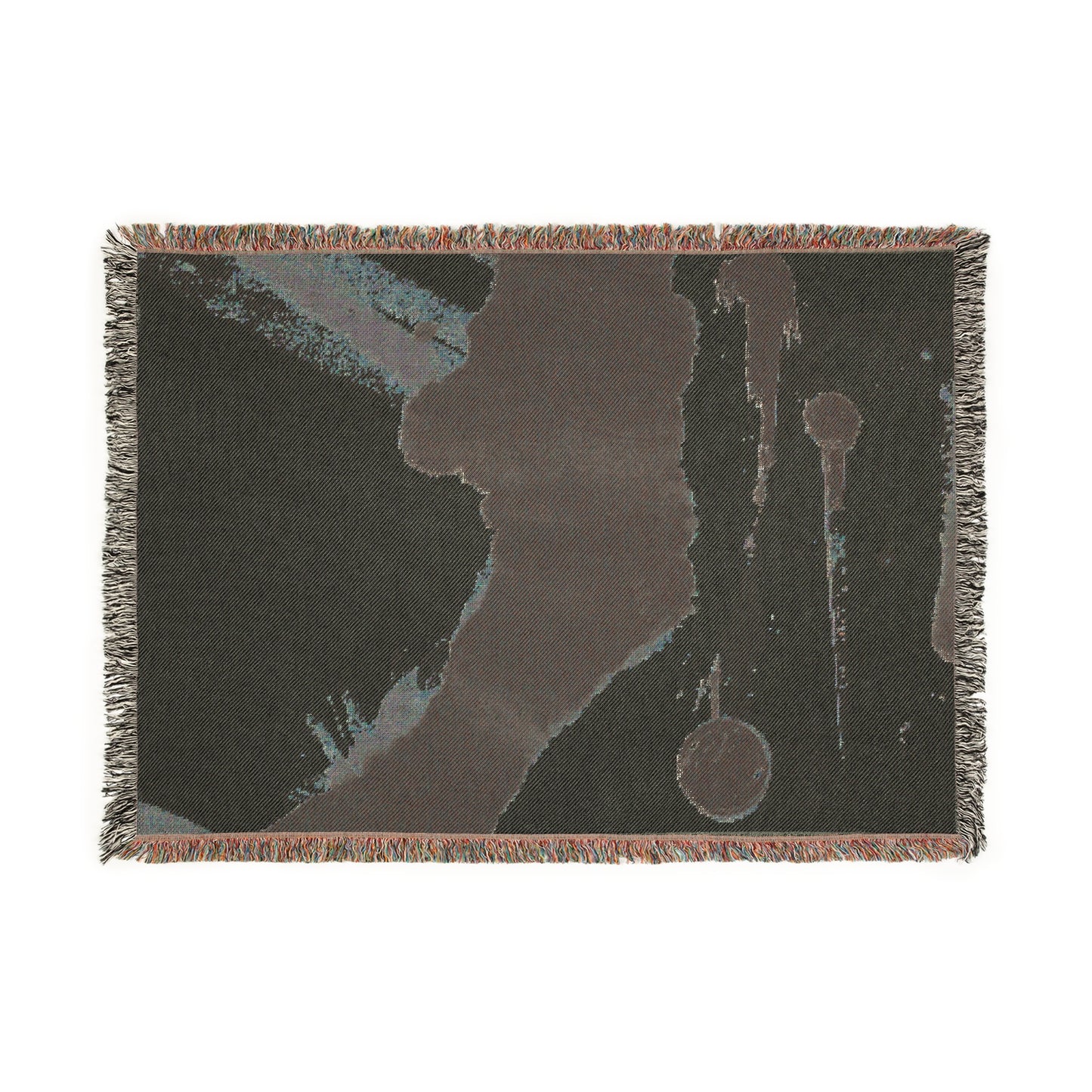 Woven Blanket - Sumi Ink Paint Smear