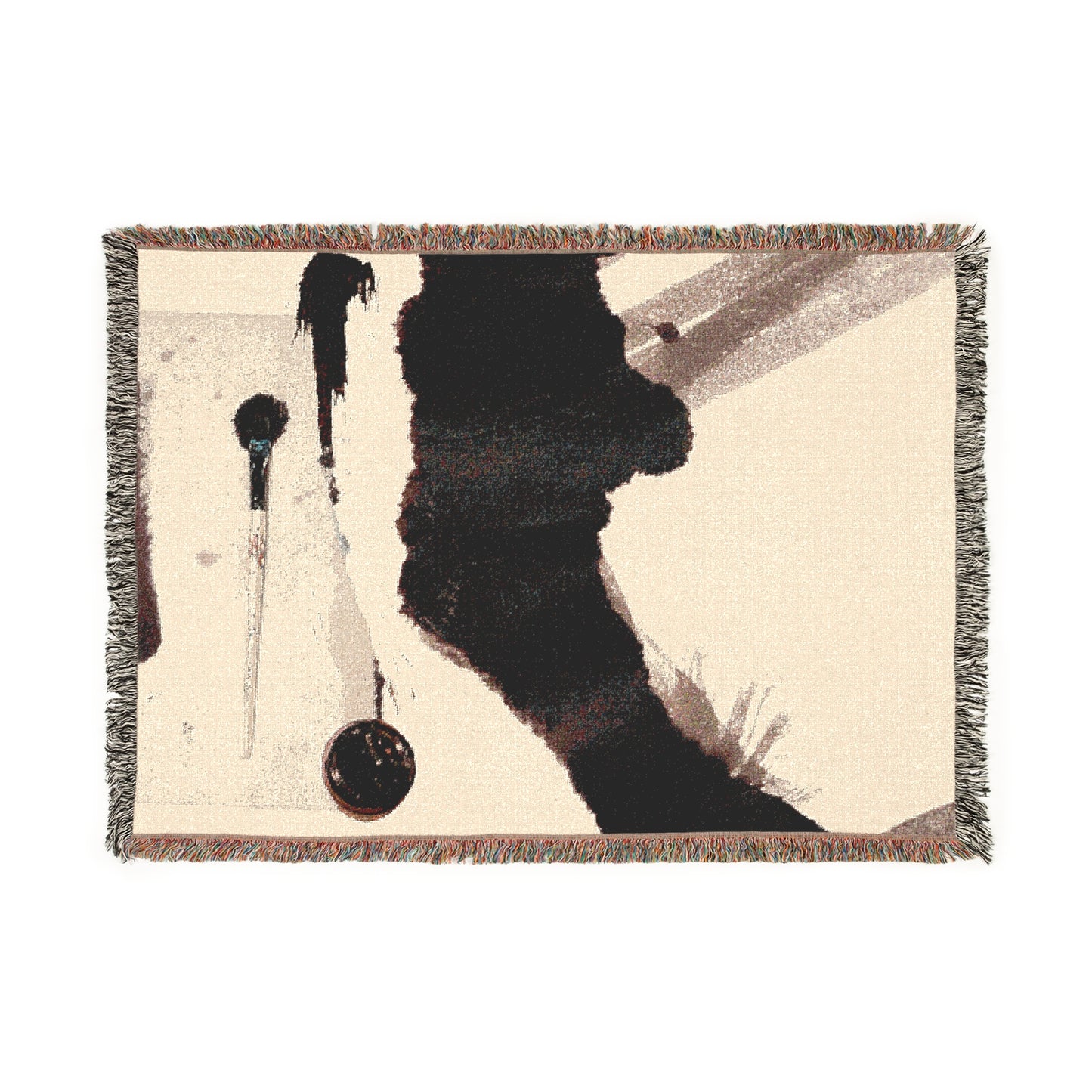 Woven Blanket - Sumi Ink Paint Smear