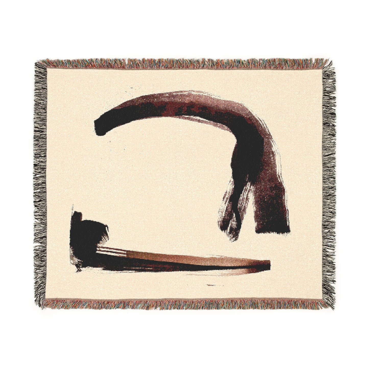 Woven Blanket - Simplistic Sumi Ink Paint Strokes