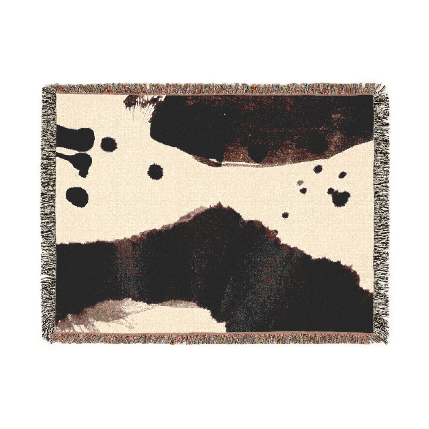Woven Blanket - Sumi Ink Paint Splatter