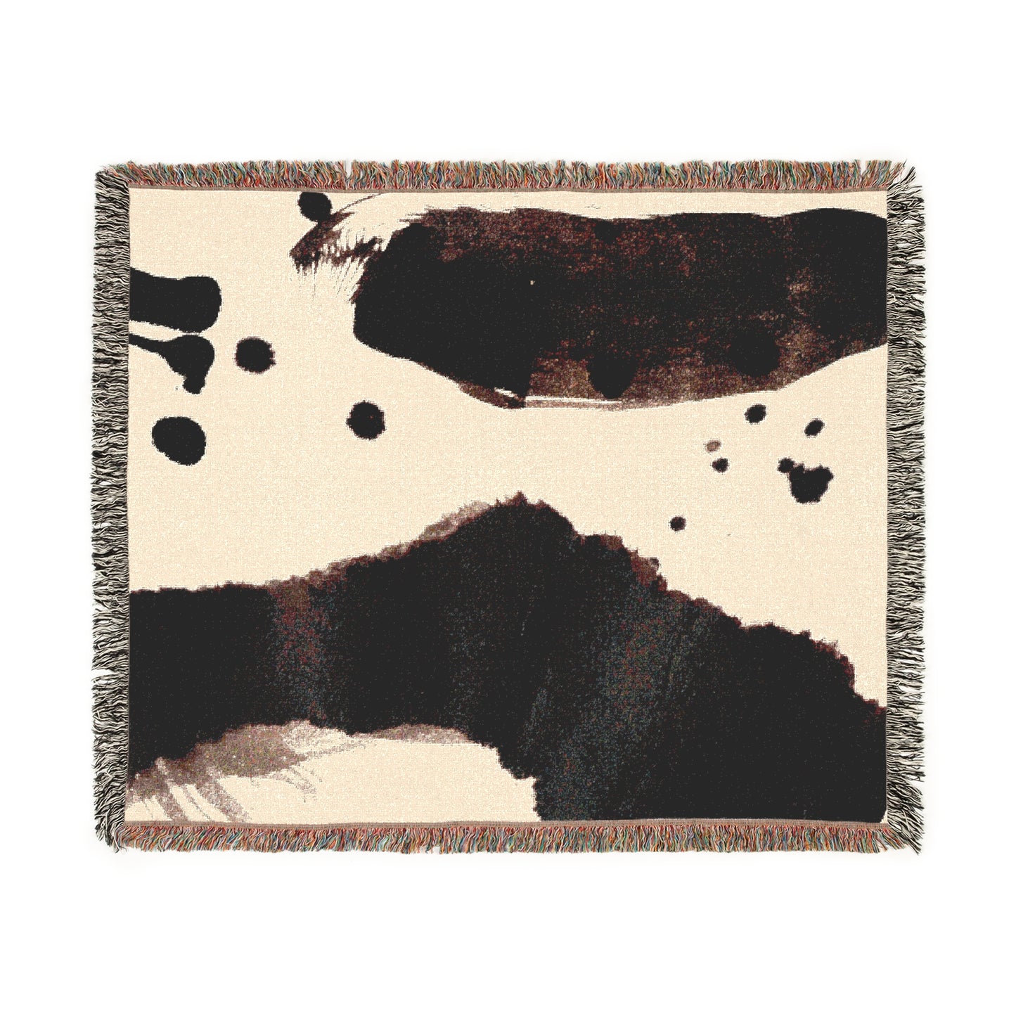Woven Blanket - Sumi Ink Paint Splatter