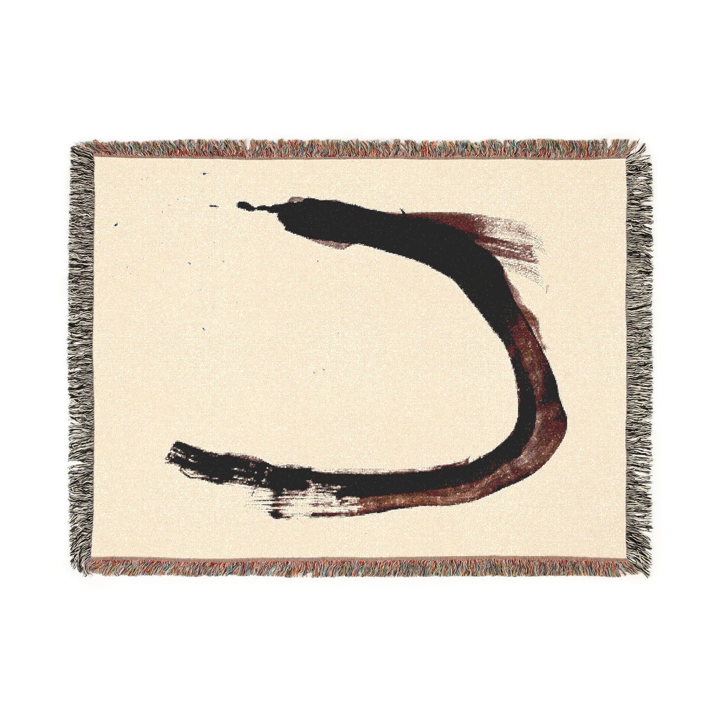 Woven Blanket - Sumi Ink Paint Stroke