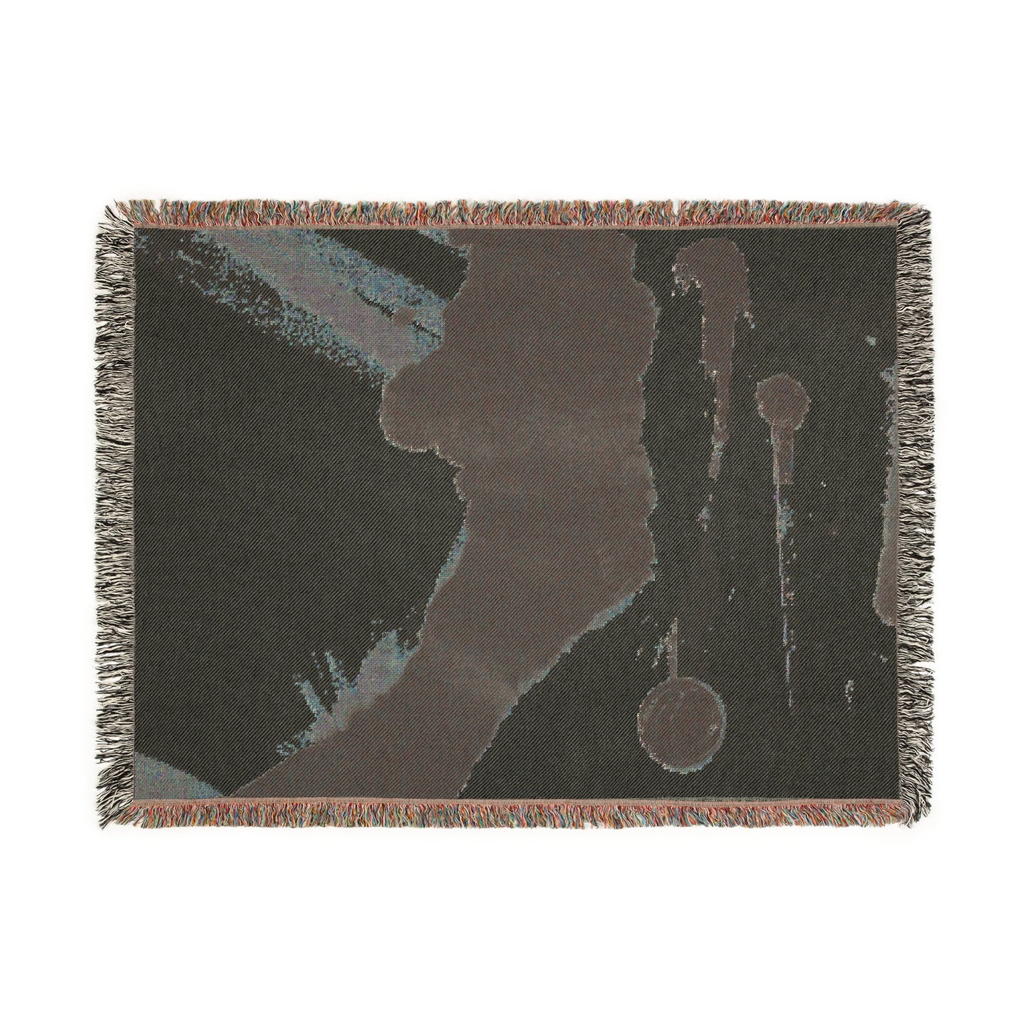 Woven Blanket - Sumi Ink Paint Smear