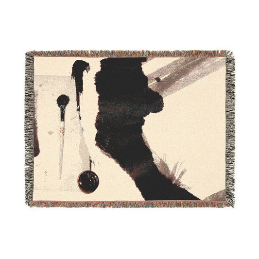Woven Blanket - Sumi Ink Paint Smear