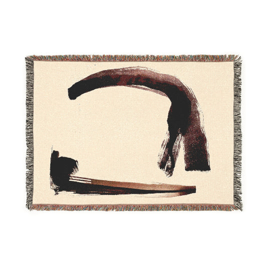 Woven Blanket - Simplistic Sumi Ink Paint Strokes