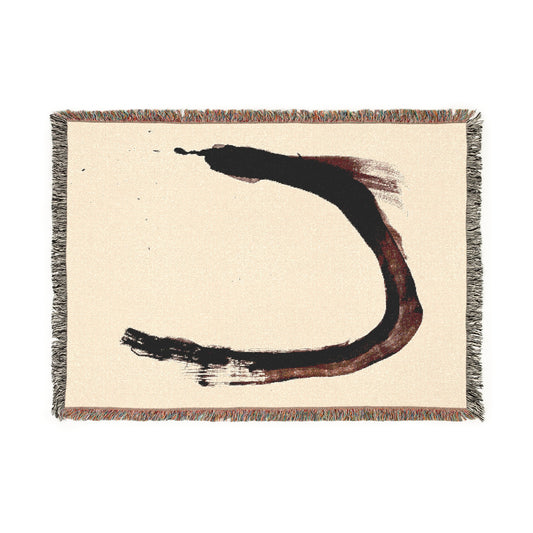 Woven Blanket - Sumi Ink Paint Stroke